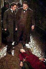 MEAN STREETS Depp and Robbie Coltrane look death in the face